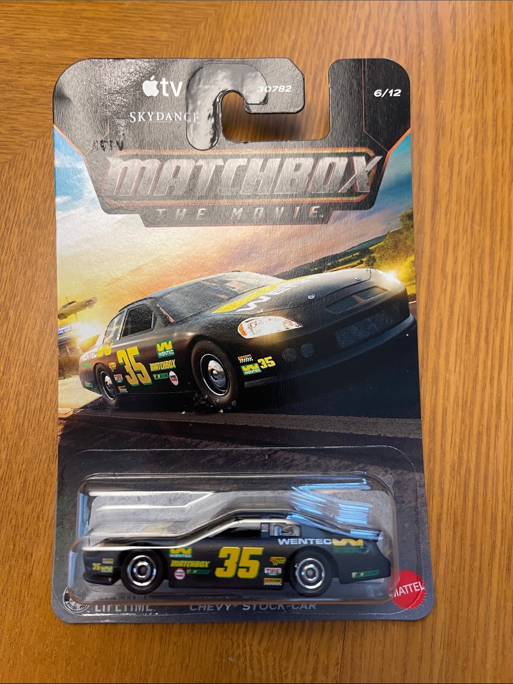 #35 matchbox the movie, Apple TV sky dance Chevy Stock Car Mattel 30782 6/12 New